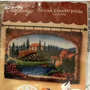 VINTAGE CRAFTWAYS TUSCAN COUNTRYSIDE LATCH RUG KIT 40x27